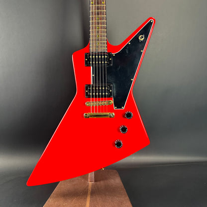 Front of Used Gibson Lzzy Hale Signature Explorerbird Cardinal Red.