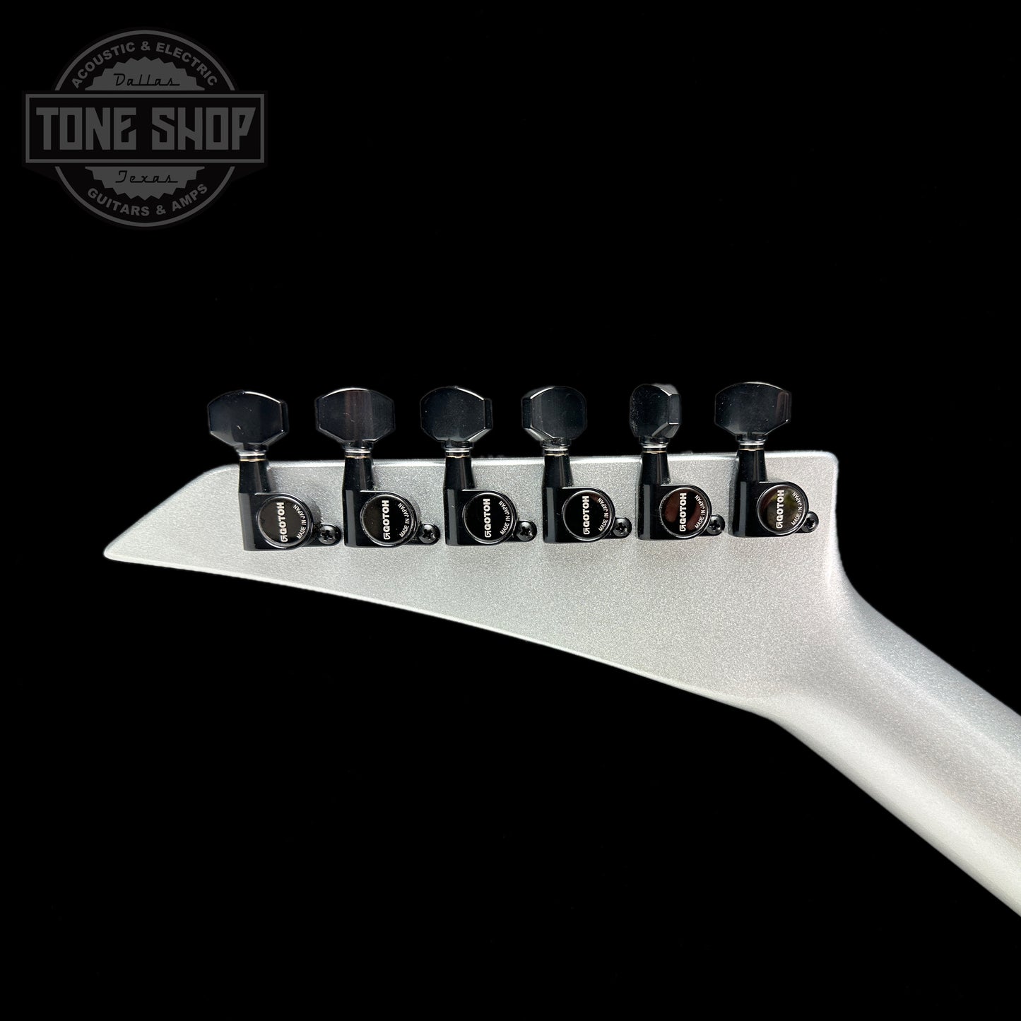 Back of headstock of Jackson Custom Shop KE 2H FRU ORION SILVER.