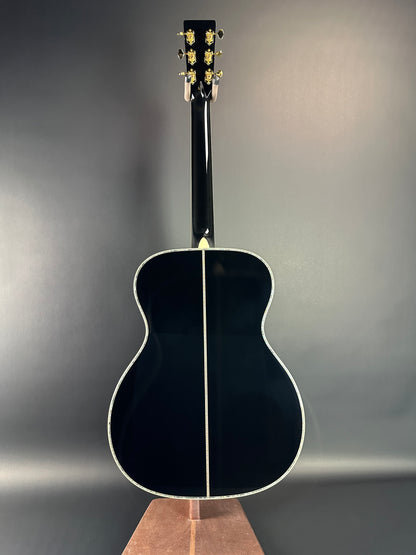 Full back of Martin Custom Shop Black OM-45 Tree of Life Sitka/EIR.