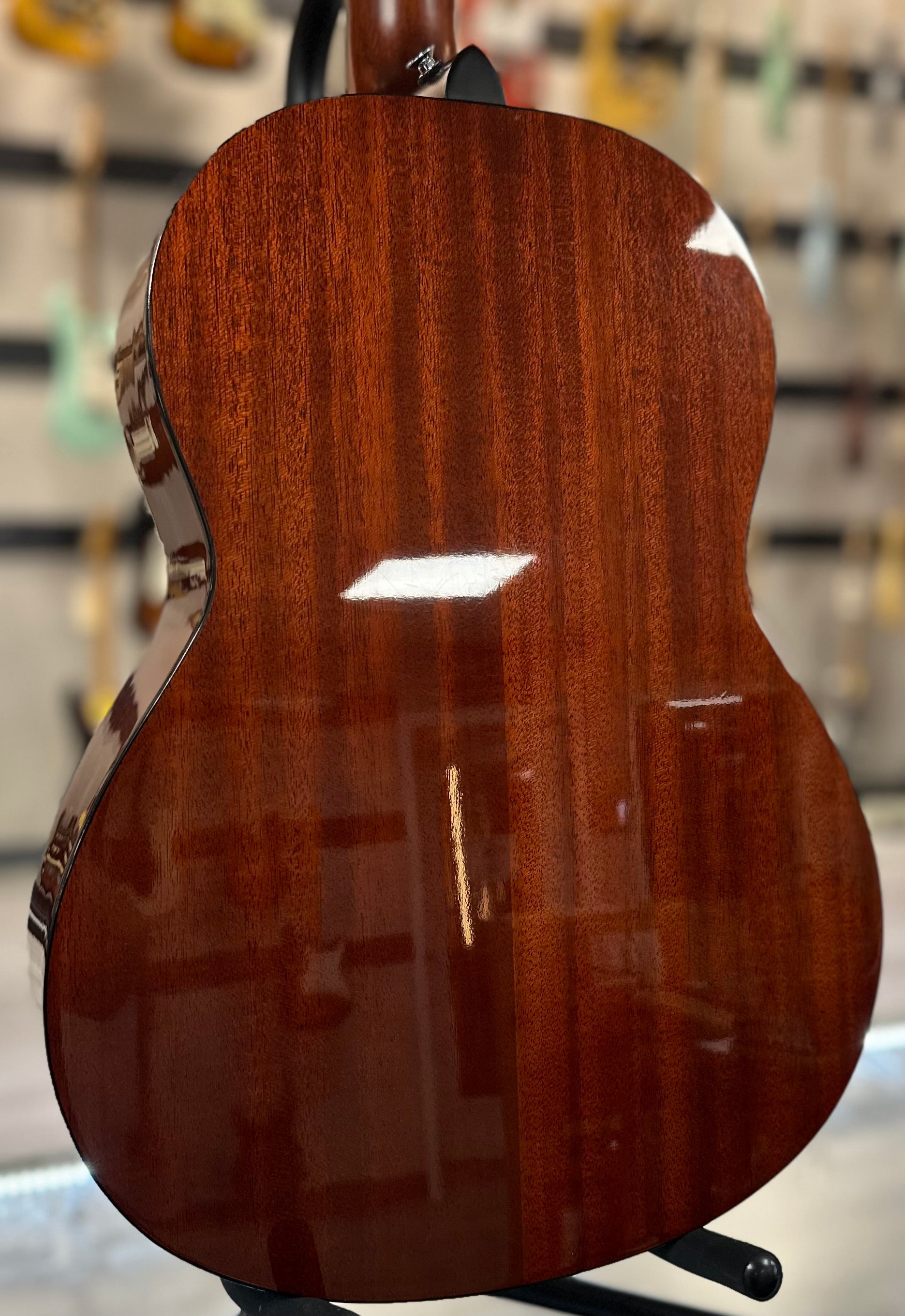 Back of Used Yamaha CSF1M Parlor Sunburst TSS4309