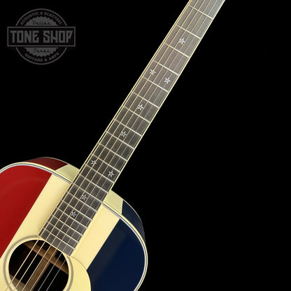 Fretboard of Martin Custom Shop D-28 Red/White/Blue Adirondack/EIR.