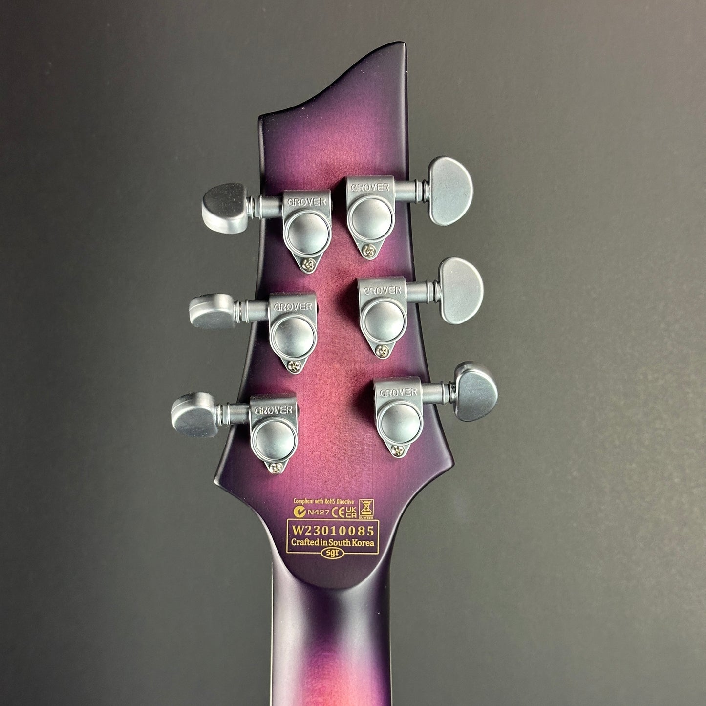 Back of headstock of Used Schecter C1 Platinum.