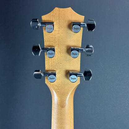 Back of headstock of Used Taylor Academy 22e Walnut.