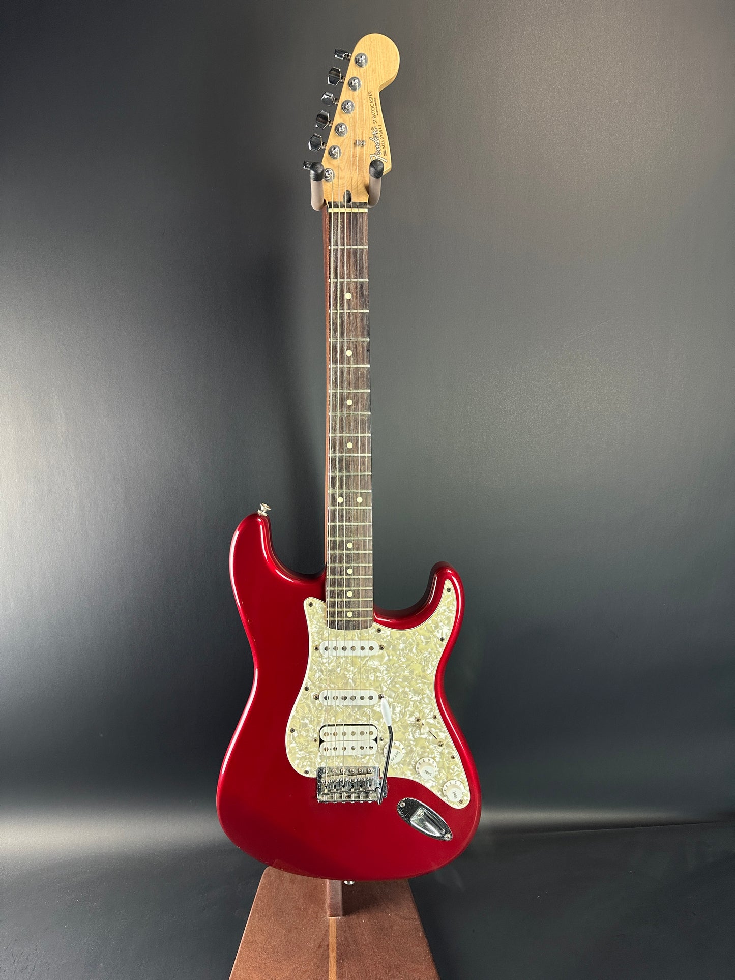 Full front of Used 2006 Fender Sam Ash 48th Street Red Strat.