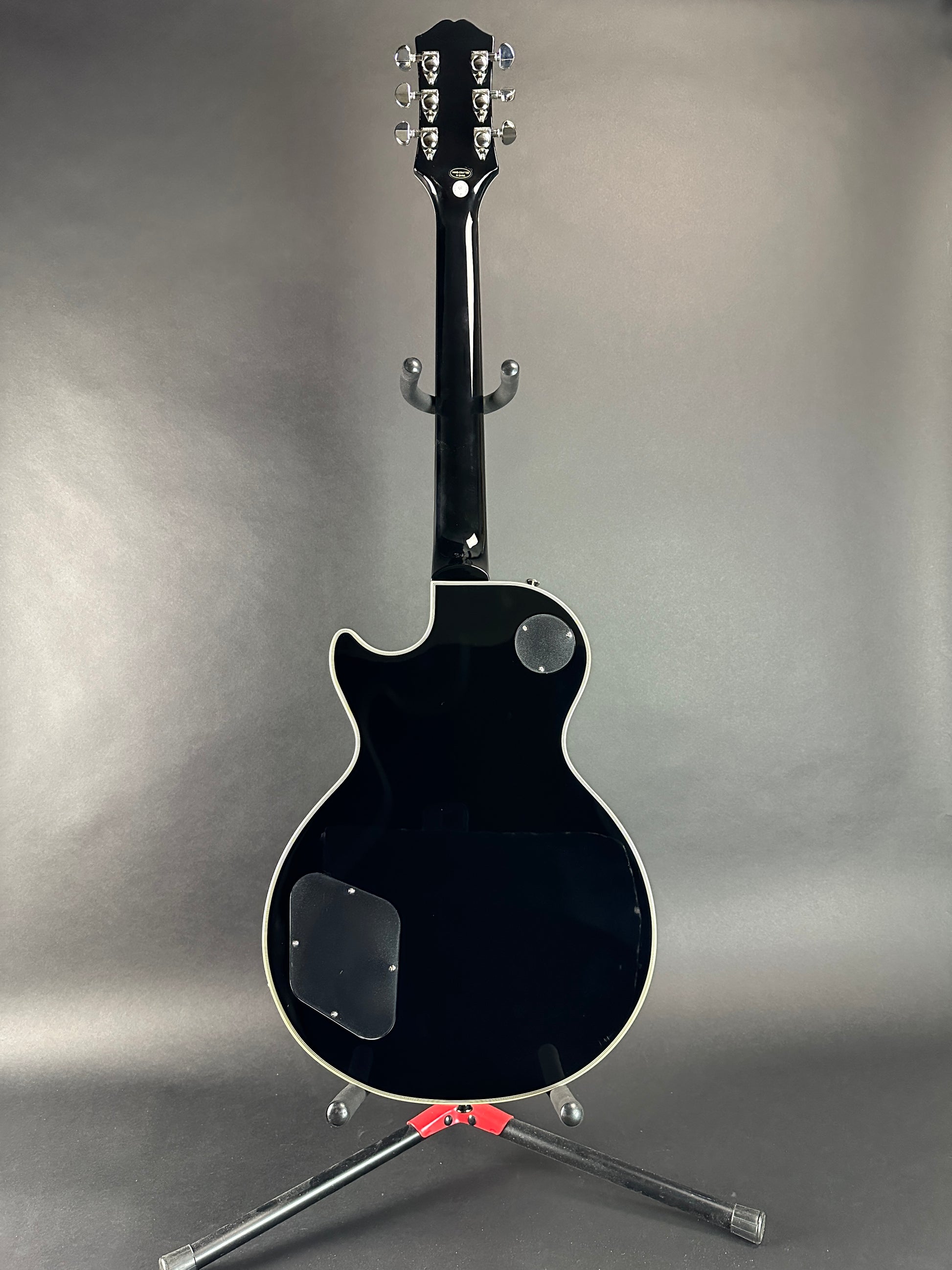 Full back of Used Epiphone Les Paul Custom Silverburst.