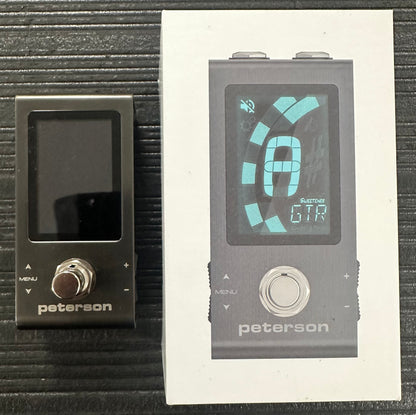 Top of with box of Used Peterson Stobostomp Mini Tuner 