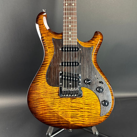 Front of Used Knaggs Severn Trem SSS Sunflower.