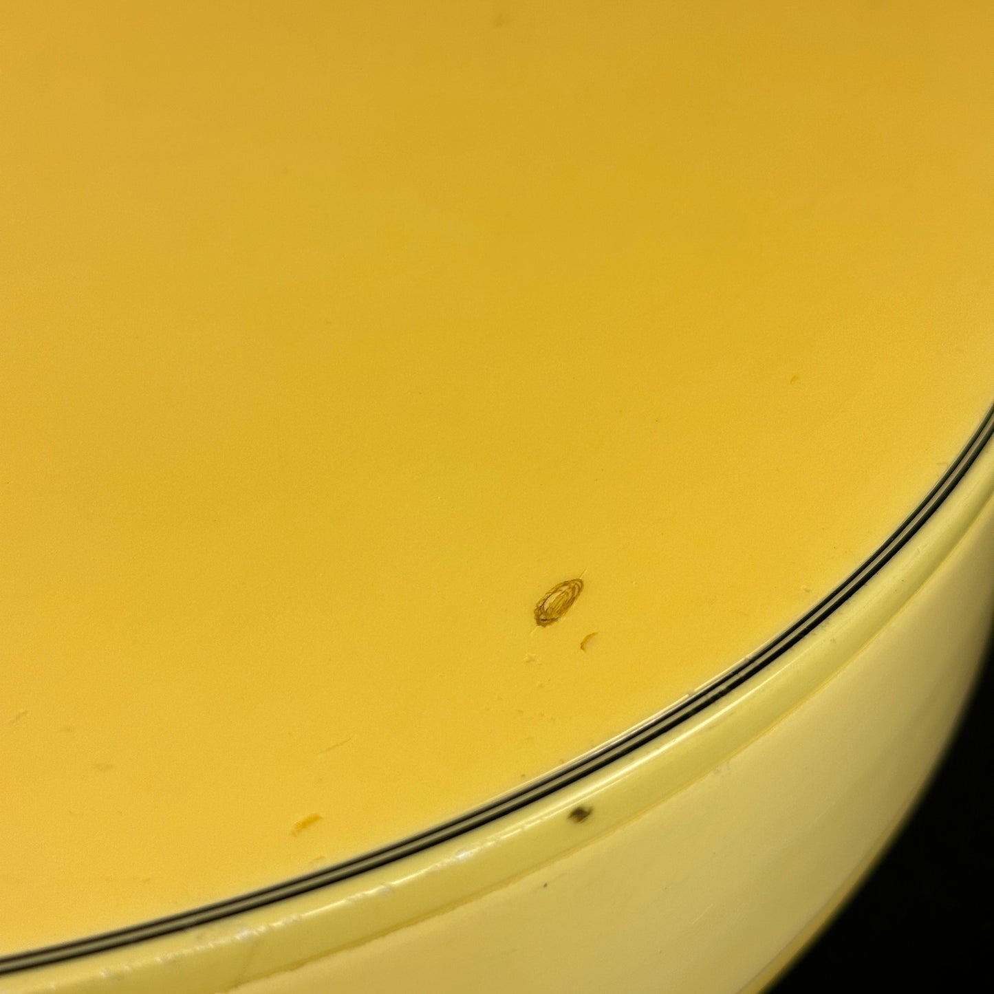 Damage on back of body of Vintage 1976 Gibson Les Paul Custom White.