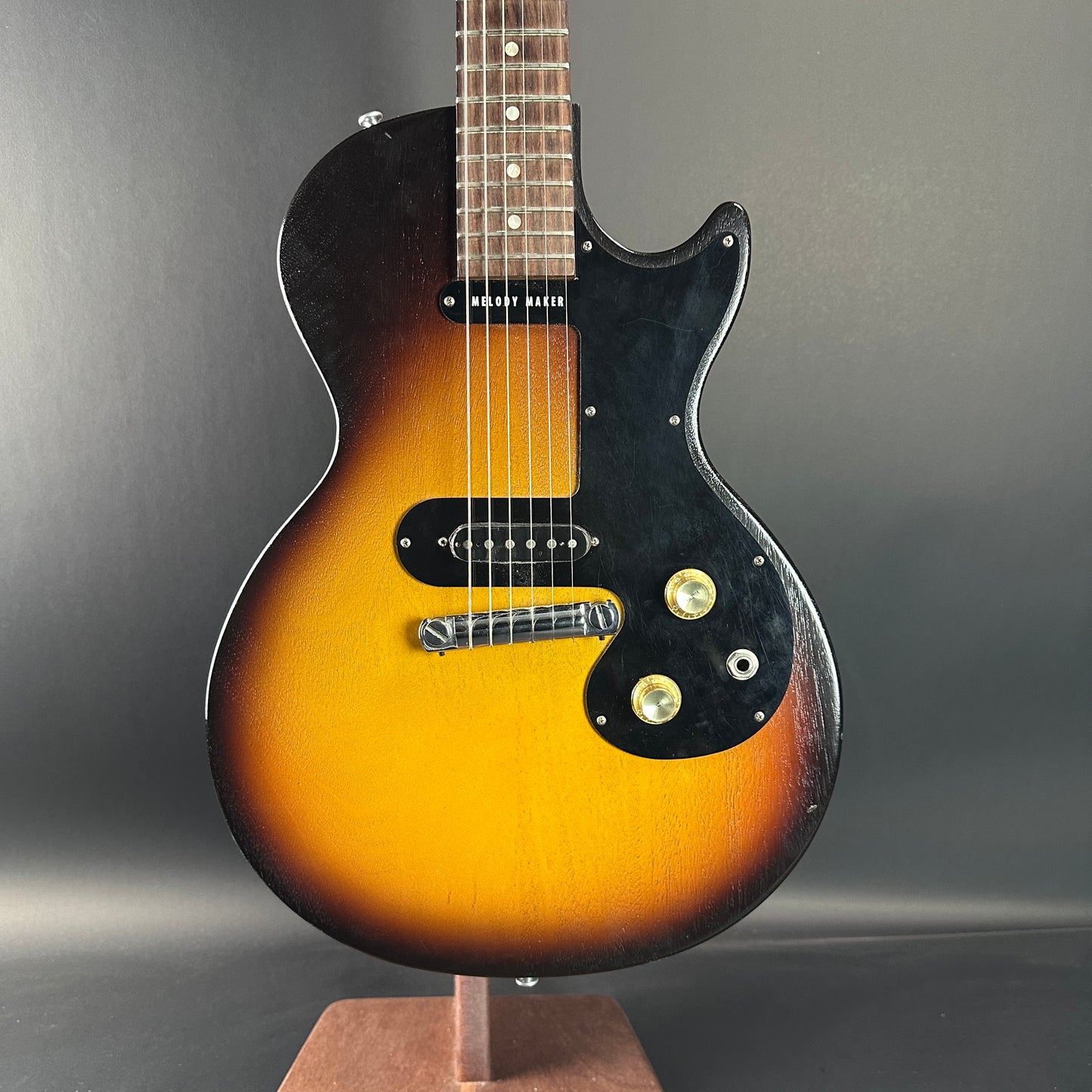 Front of Used Gibson Melody Maker Sunburst.