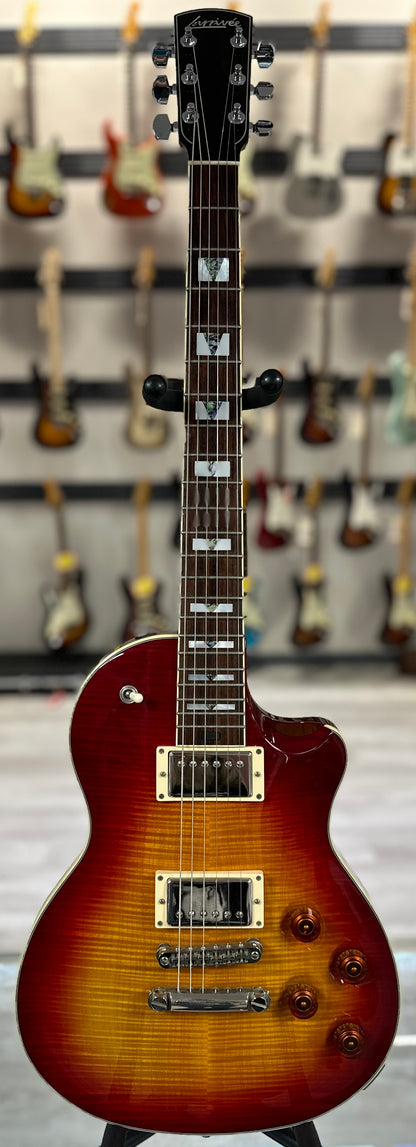 Full front of Used Larrivee RS4 Cherry Burst w/case TSS4353