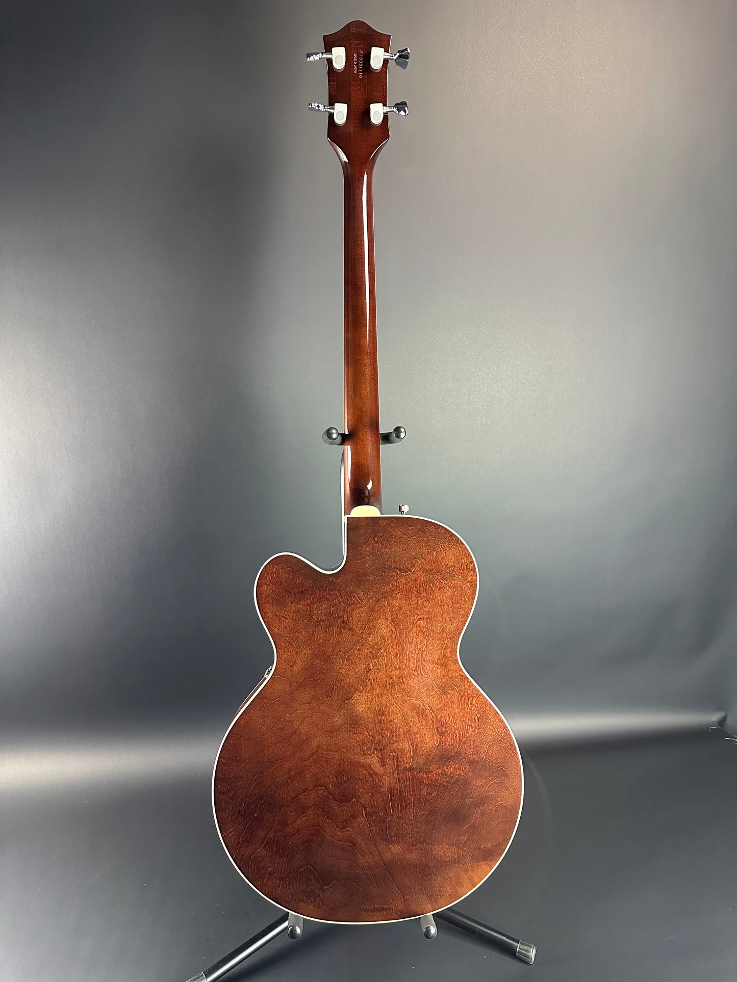 Full back of Used Gretsch G6119B Walnut Broadcaster Bass.