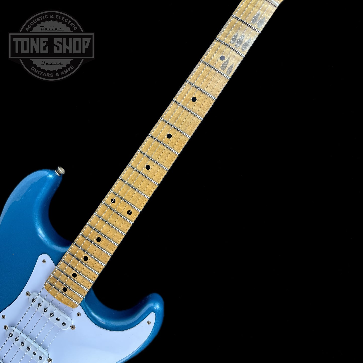 Fretboard of Fender Custom Shop LTD 70th Anniversary 1954 Stratocaster Ocean Turquoise.