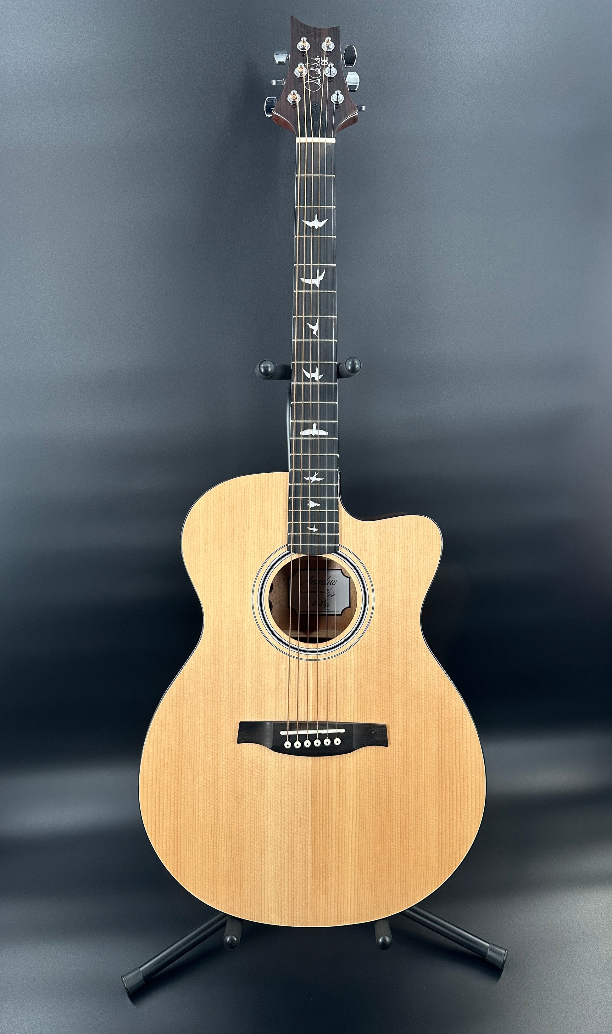 Full front of Used PRS SE AX20e Acoustic Natural.