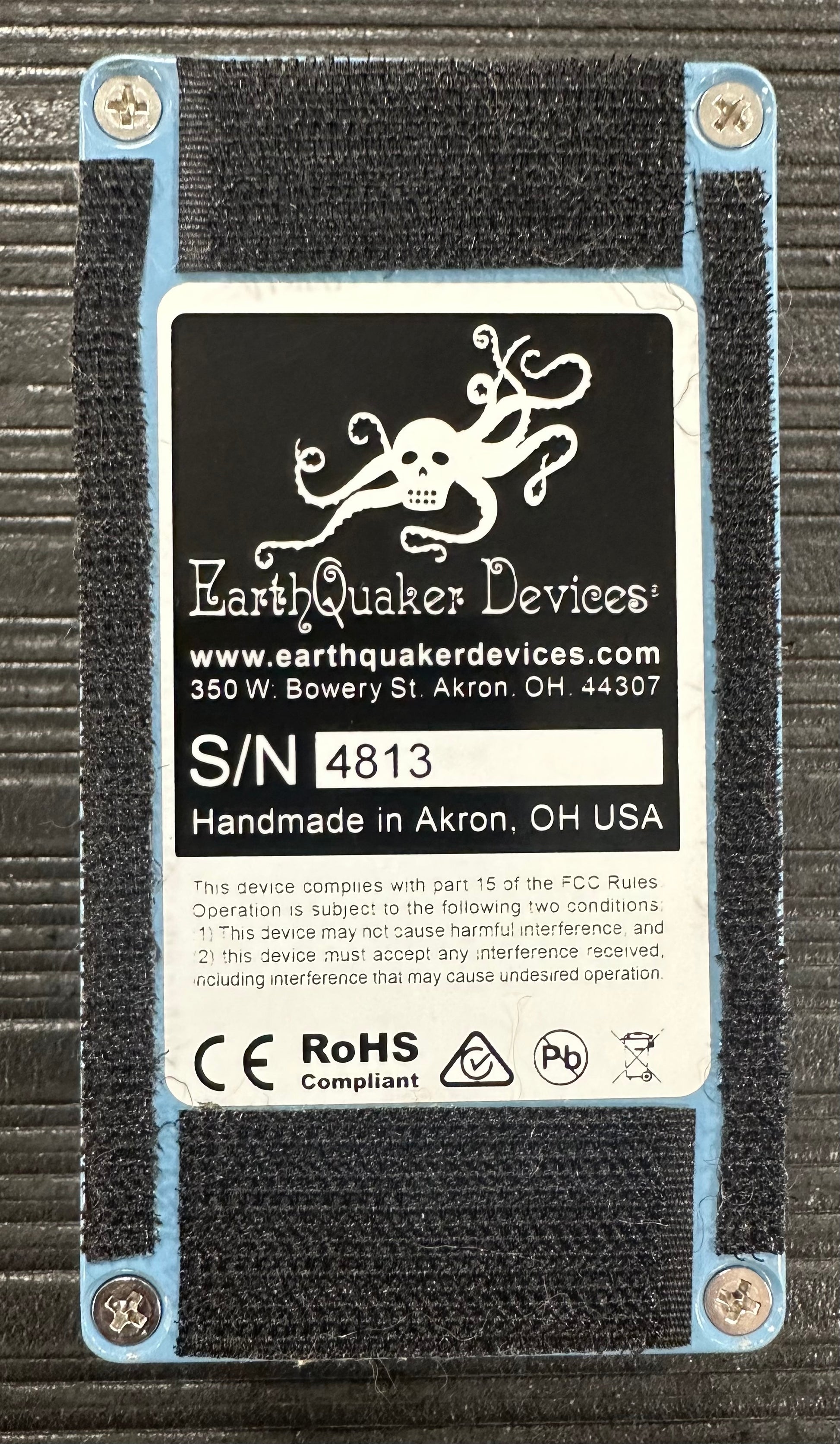 Bottom of Used Earthquaker Devices The Warden Compressor TSS4158