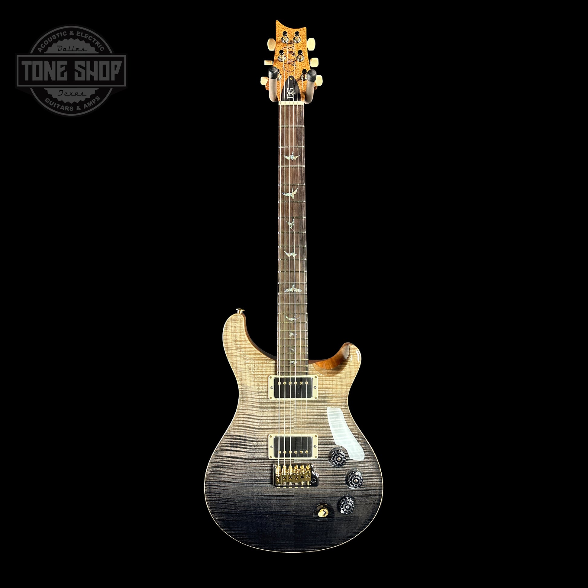 Full front of PRS TSG Anniversary Wood Library Artist DGT Frostbite Brazilian Rosewood.