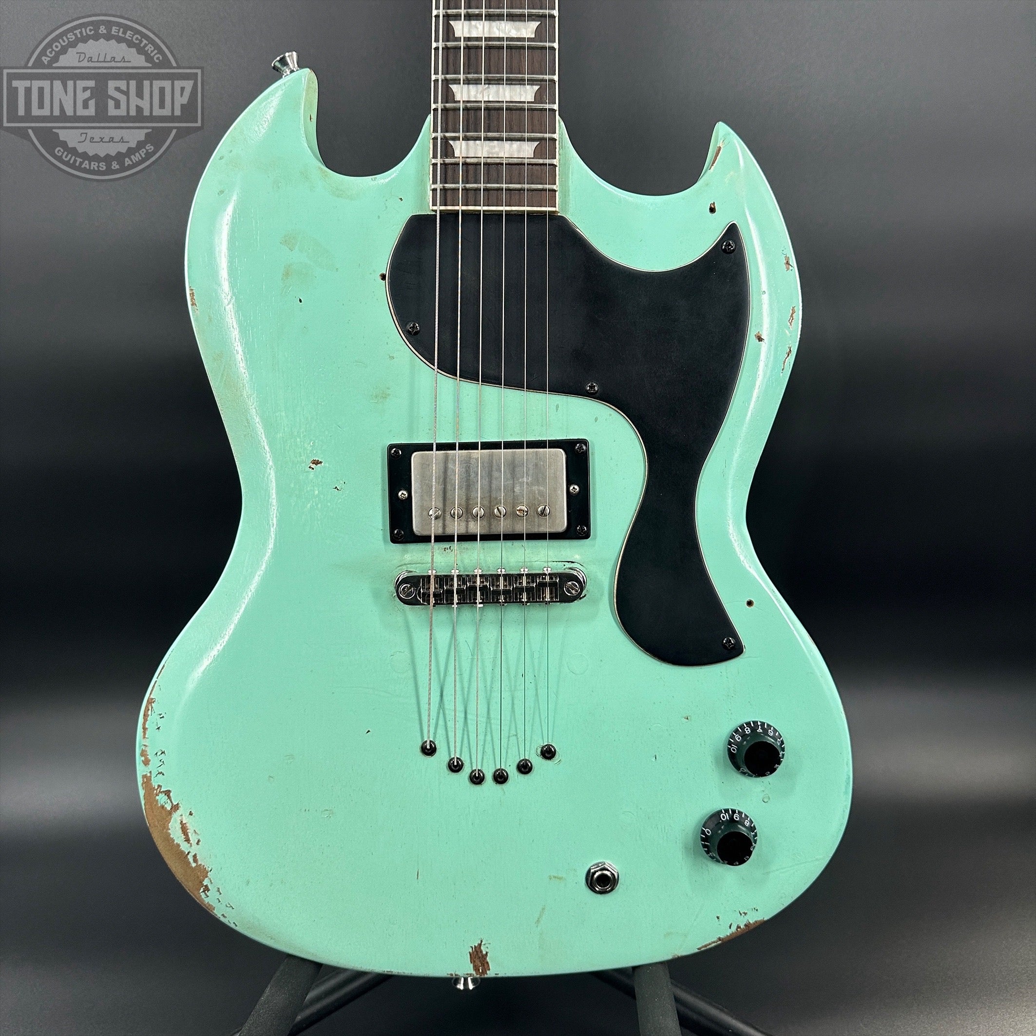 Used Grit Brothers GB/SG Surf Green w/case TSU17300 – Tone Shop Guitars