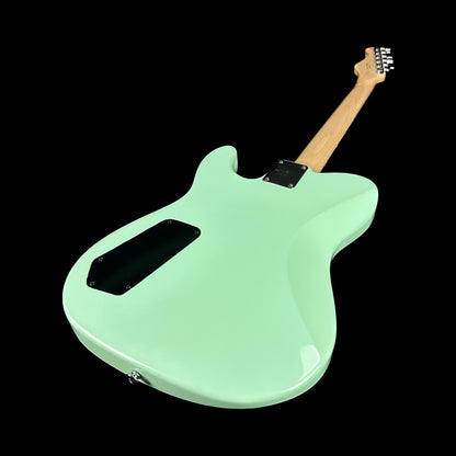 Back angle of Used G&L ASAT HH Surf Green P90.