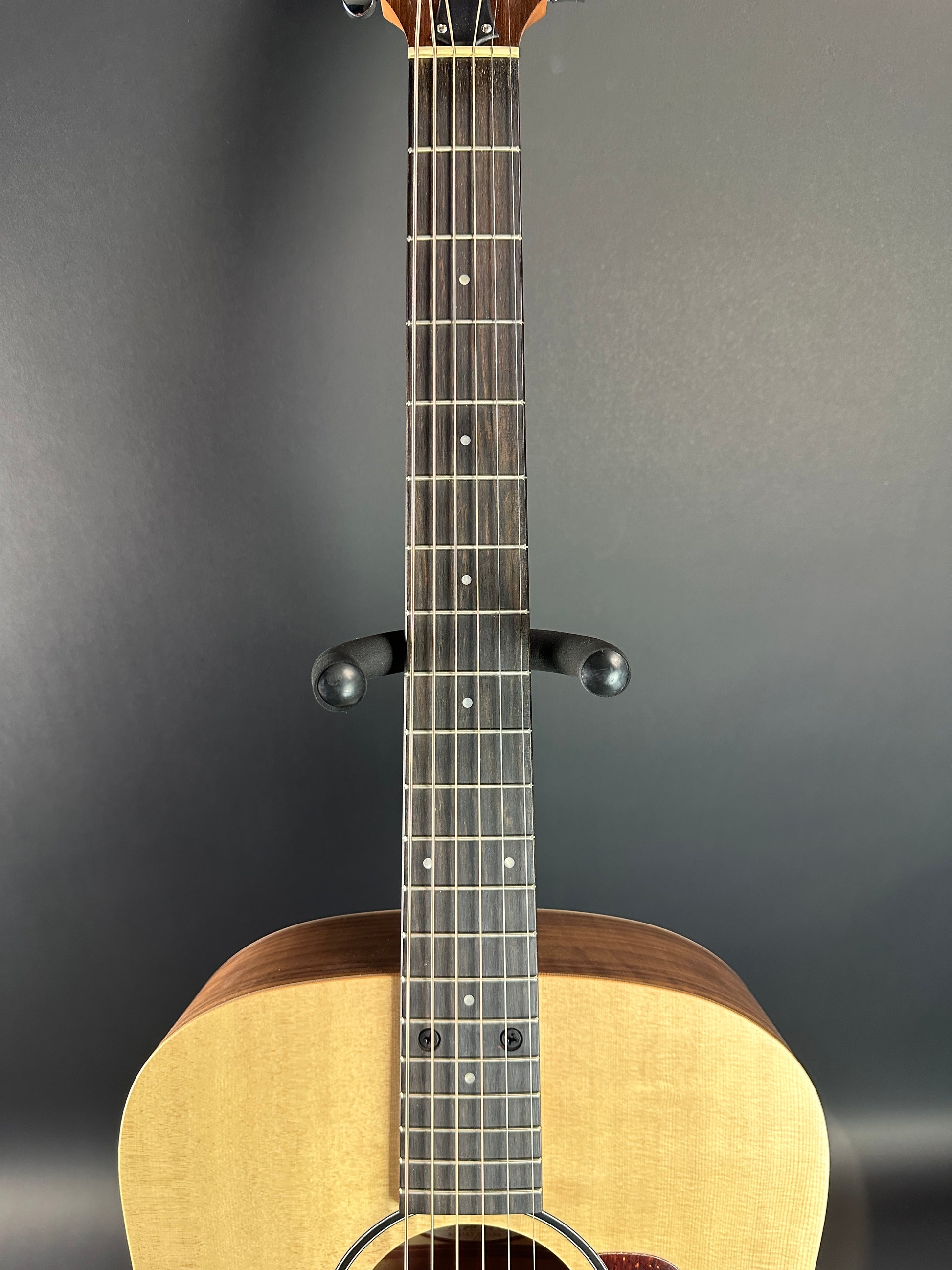 Fretboard of Used Taylor BBTe Walnut.