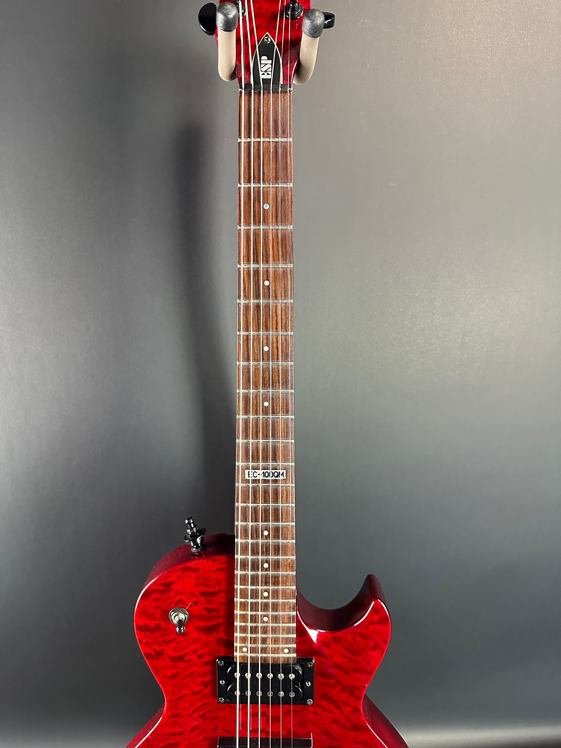 Fretboard of Used LTD EC-100QM Fire Red.