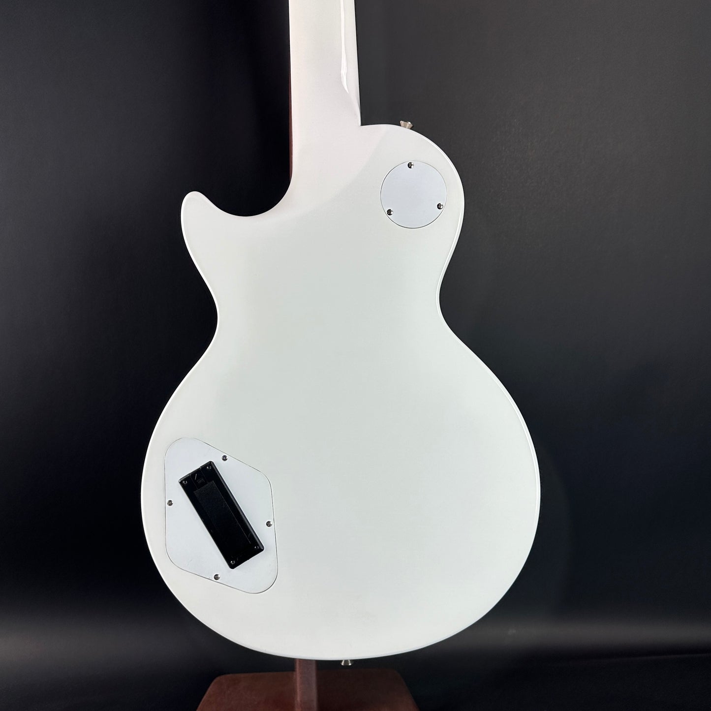 Back of Used Epiphone Matt Heafy "Snofall" Les Paul Custom White.