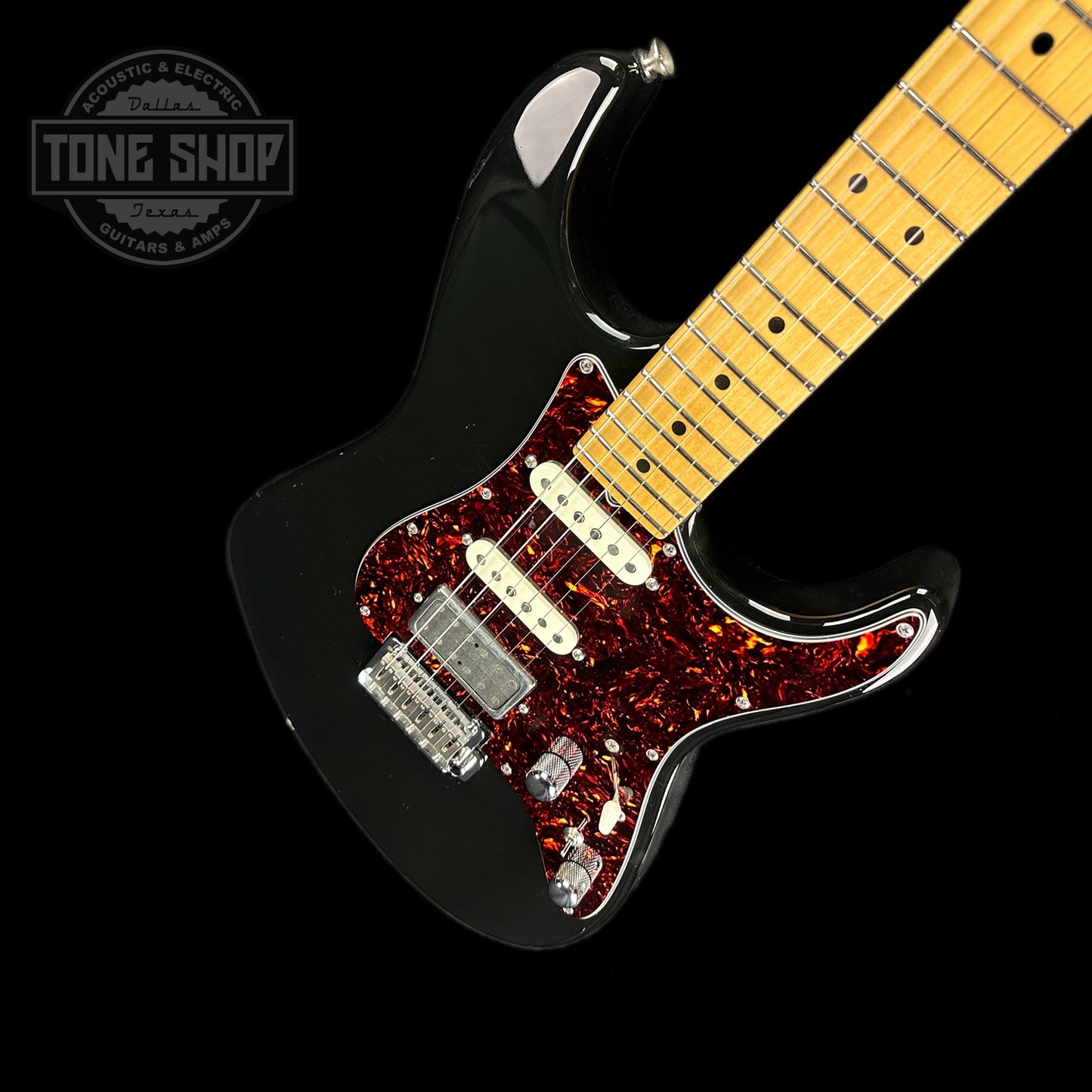 Front angle of Used 1996 Tom Anderson Classic S Black.