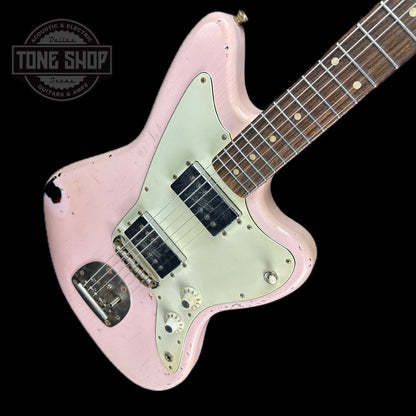 Front angle of Used Mario Martin Jag Style Shell Pink.