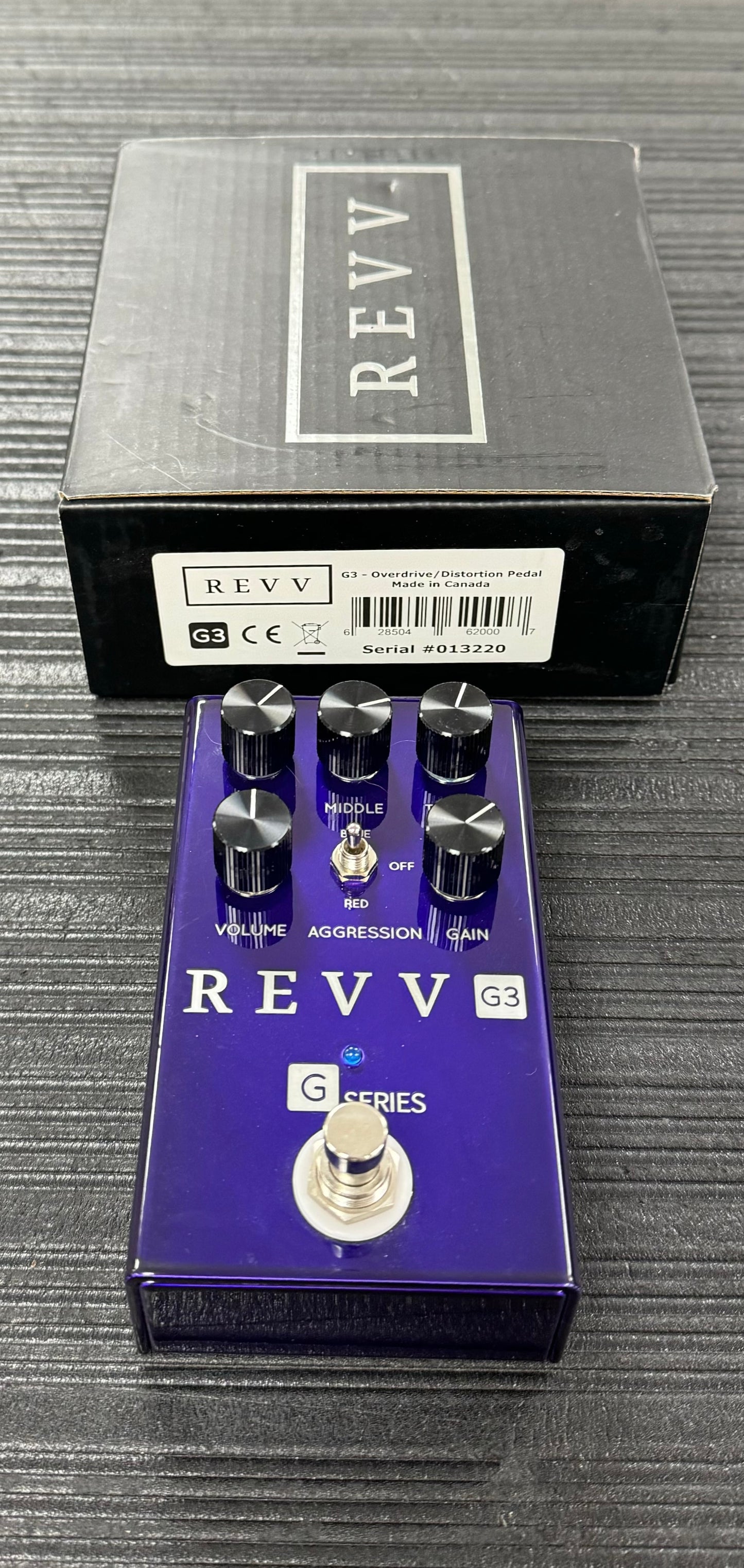 Top of with box of Used Revv G3 Overdrive/Distortion w/box 