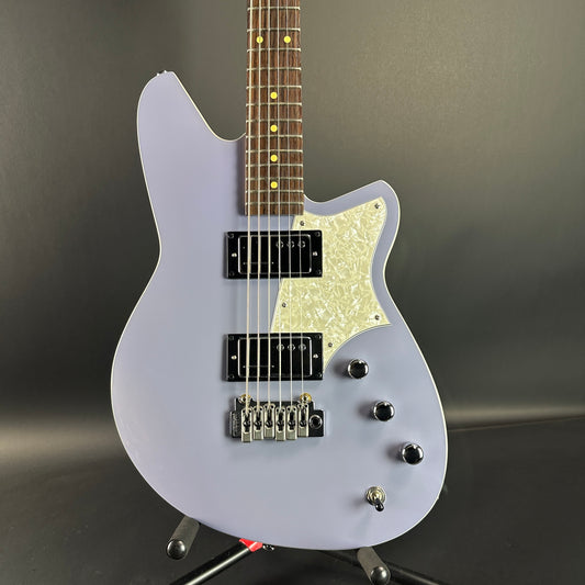 Front of Namm Demo Reverend Descent W Baritone Periwinkle.