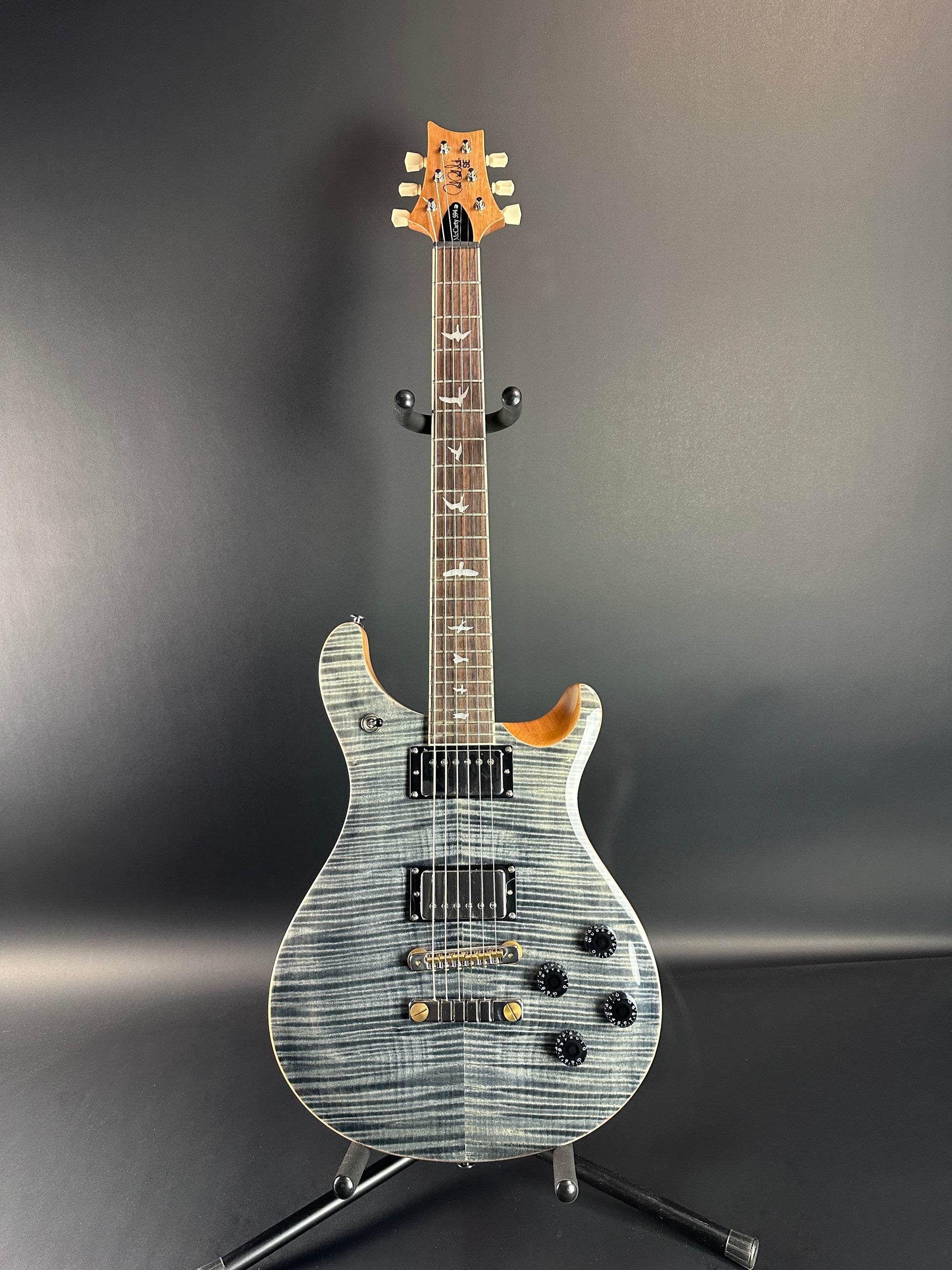 Full front of Used PRS SE McCarty 594 Charcoal.