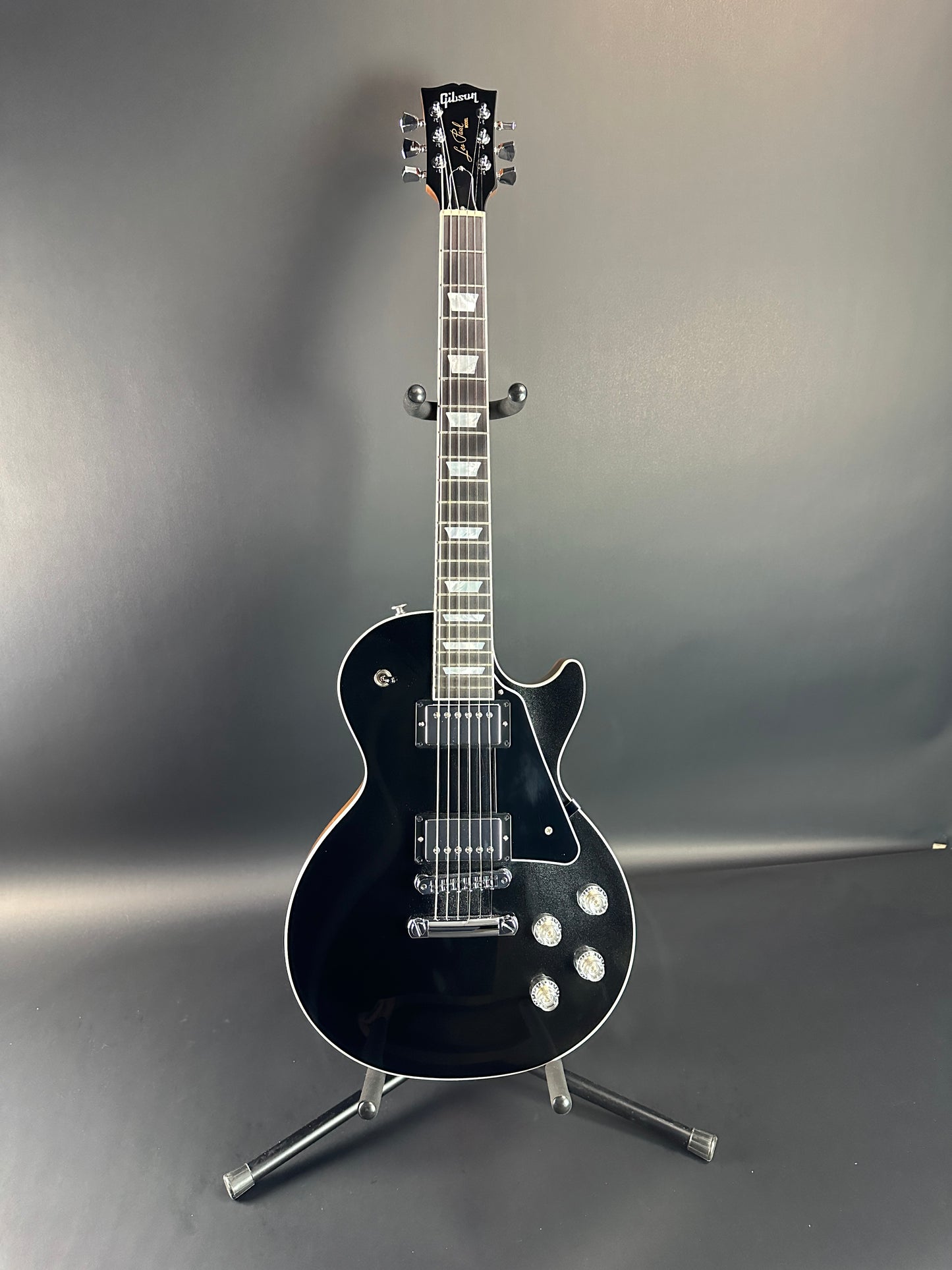 Full front of Used Gibson Les Paul Modern Graphite.