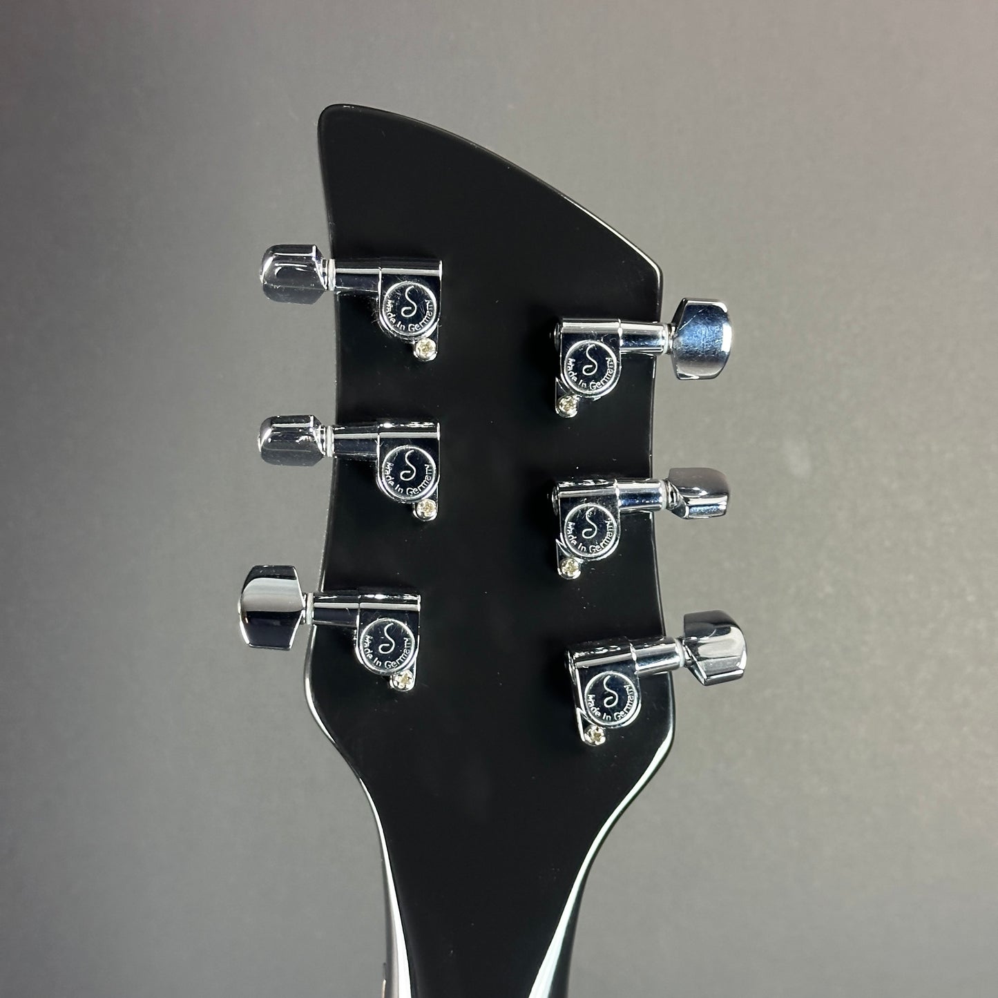 Back of headstock of Used Rickenbacker 620 Black.