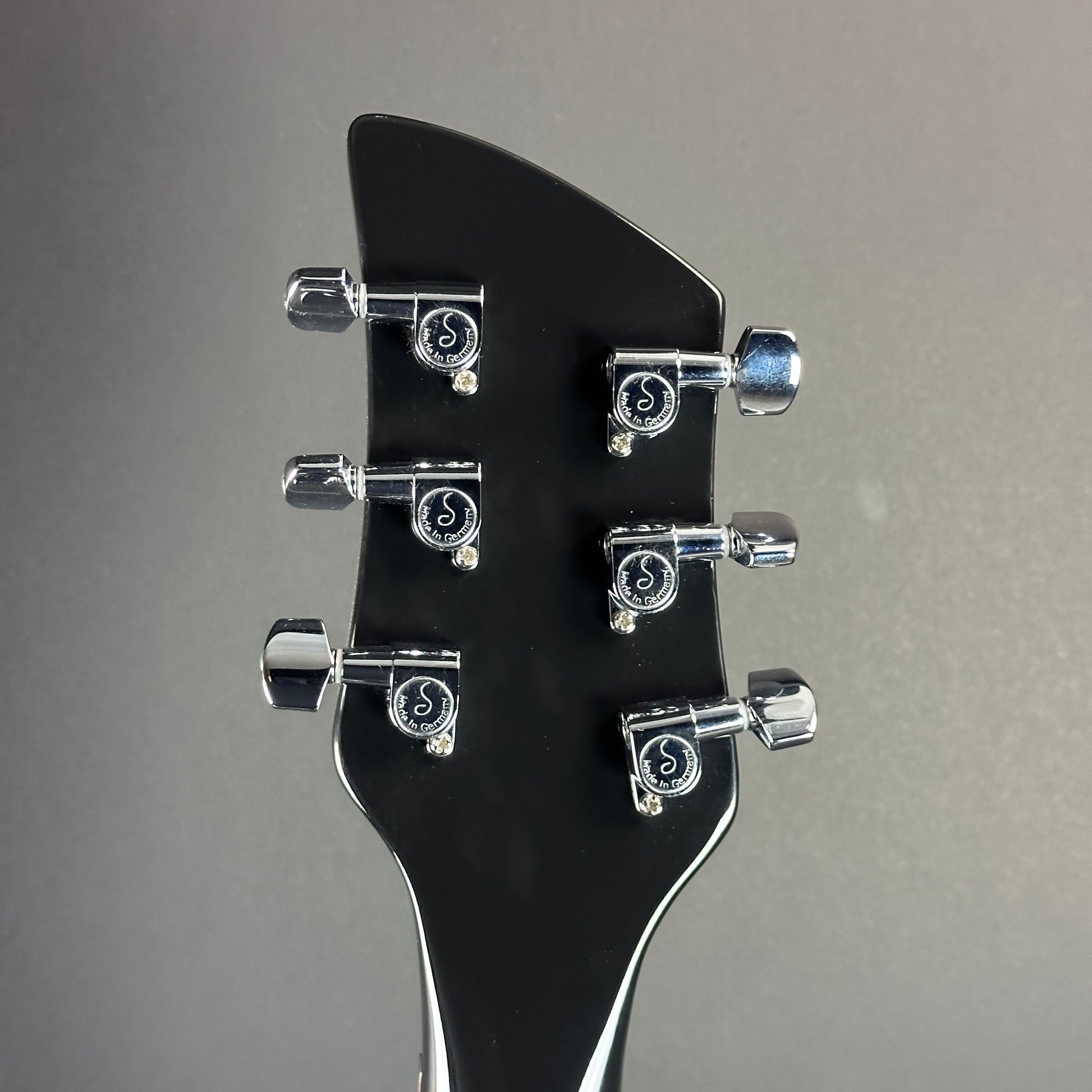 Back of headstock of Used Rickenbacker 620 Black.