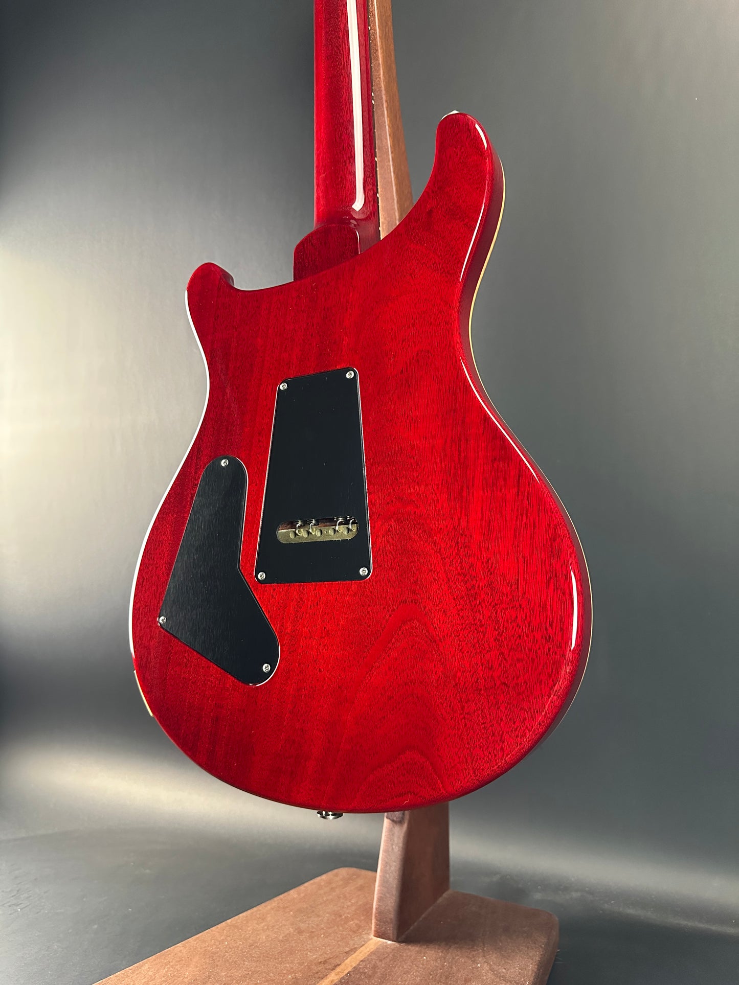 Back angle of Used 2006 PRS Custom 24 10 Top Ruby Red.