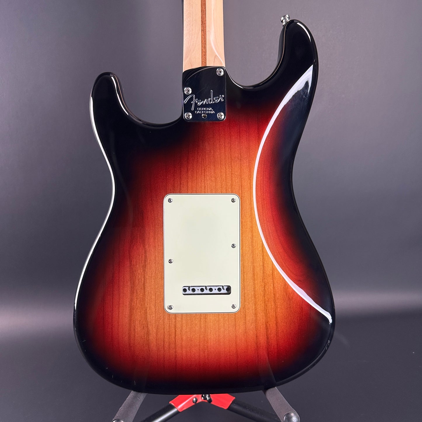 Back of Used Fender American Deluxe Strat Burst.