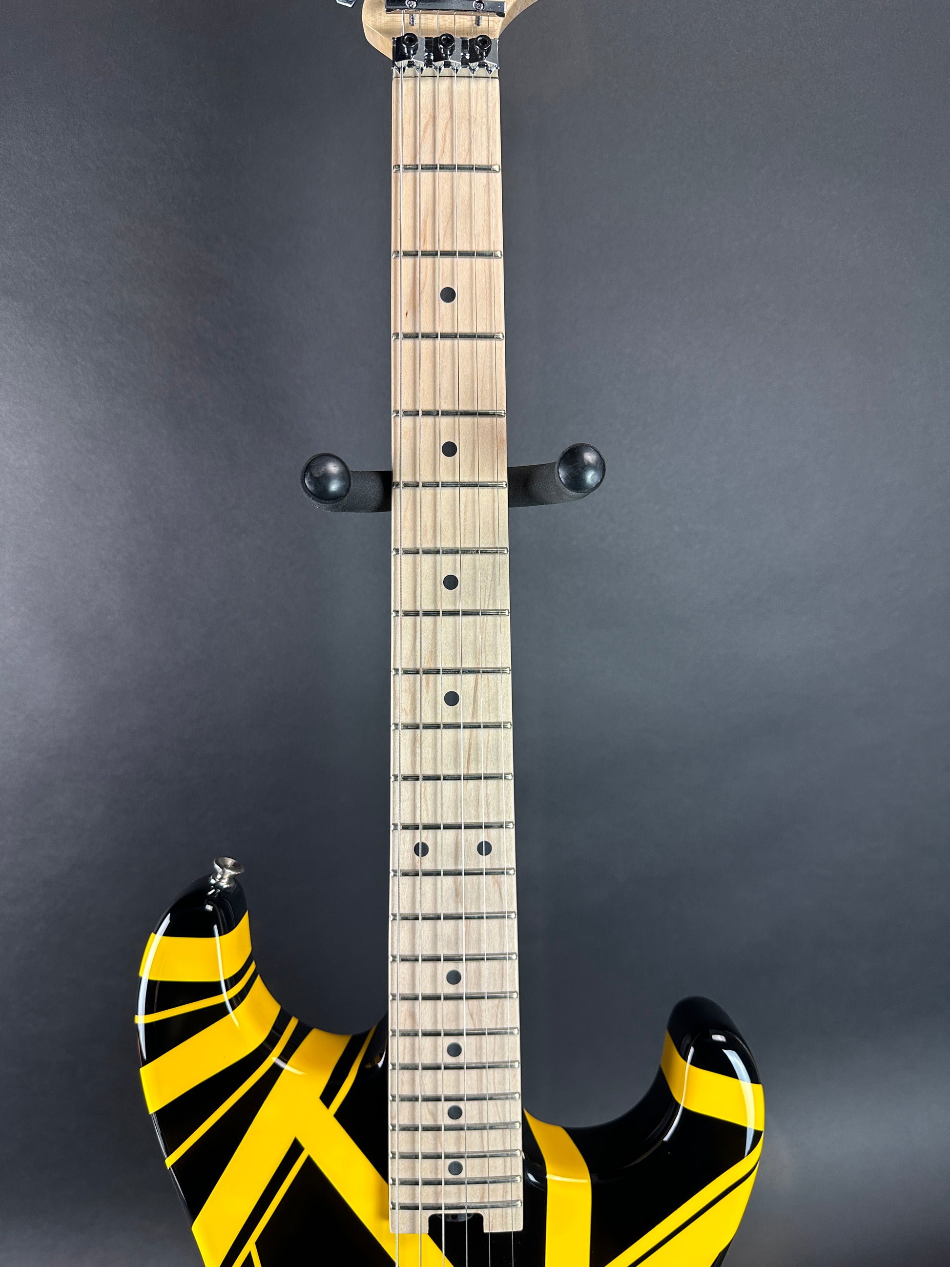 Fretboard of Used EVH Striped Series Black & Yellow.