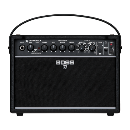 Front of Boss Katana Mini X 10W Guitar Amplifier.