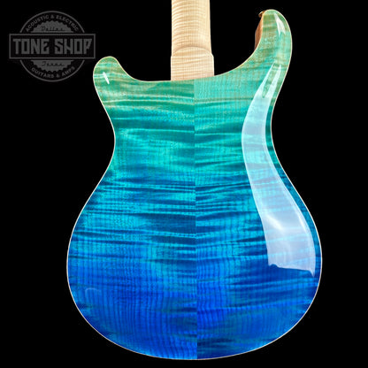 Back of PRS Wood Library Hollowbody II Piezo 10-top Blue Fade Maple Neck.