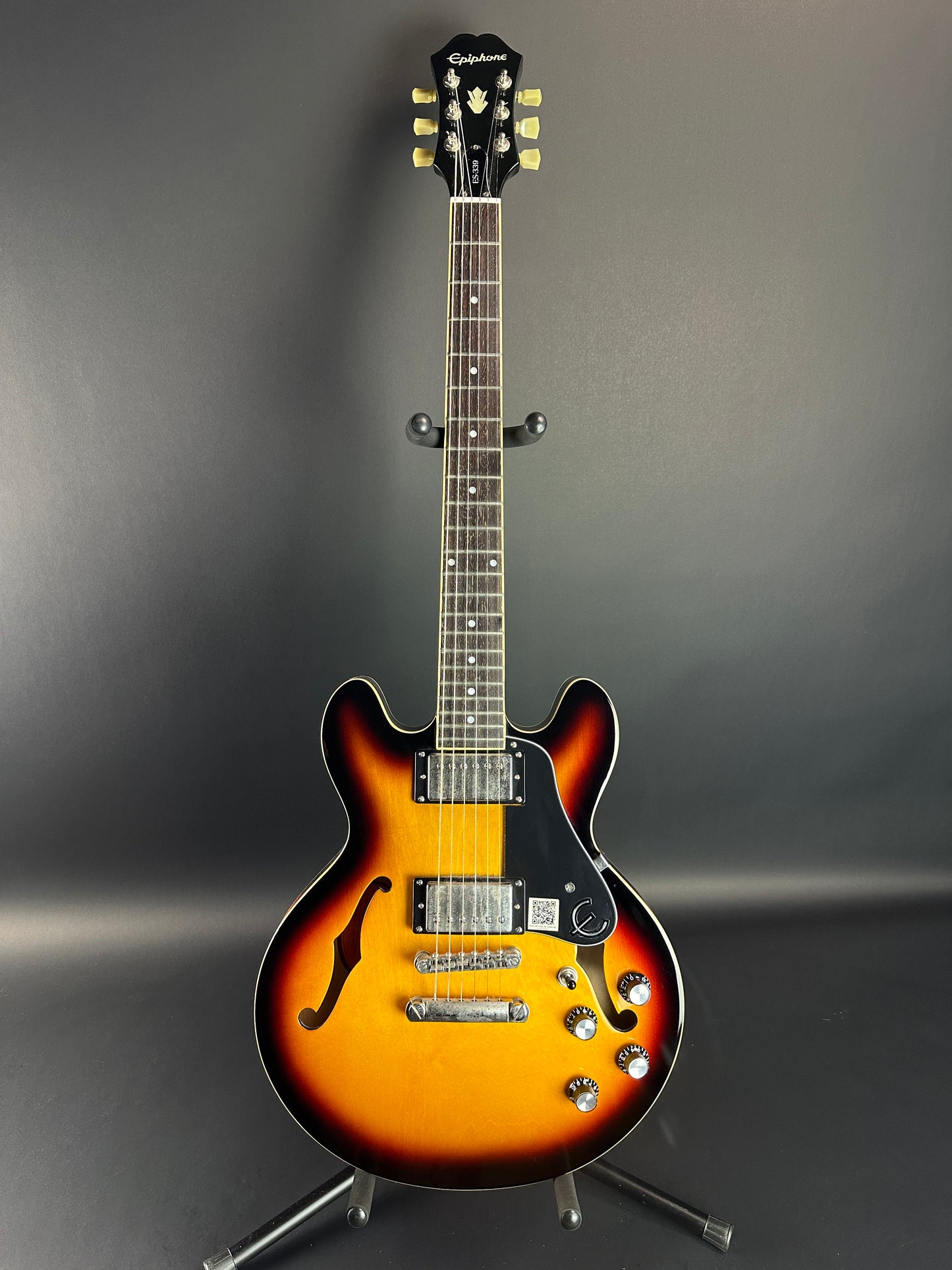 Full front of Used Epiphone Dot ES-339 Burst.