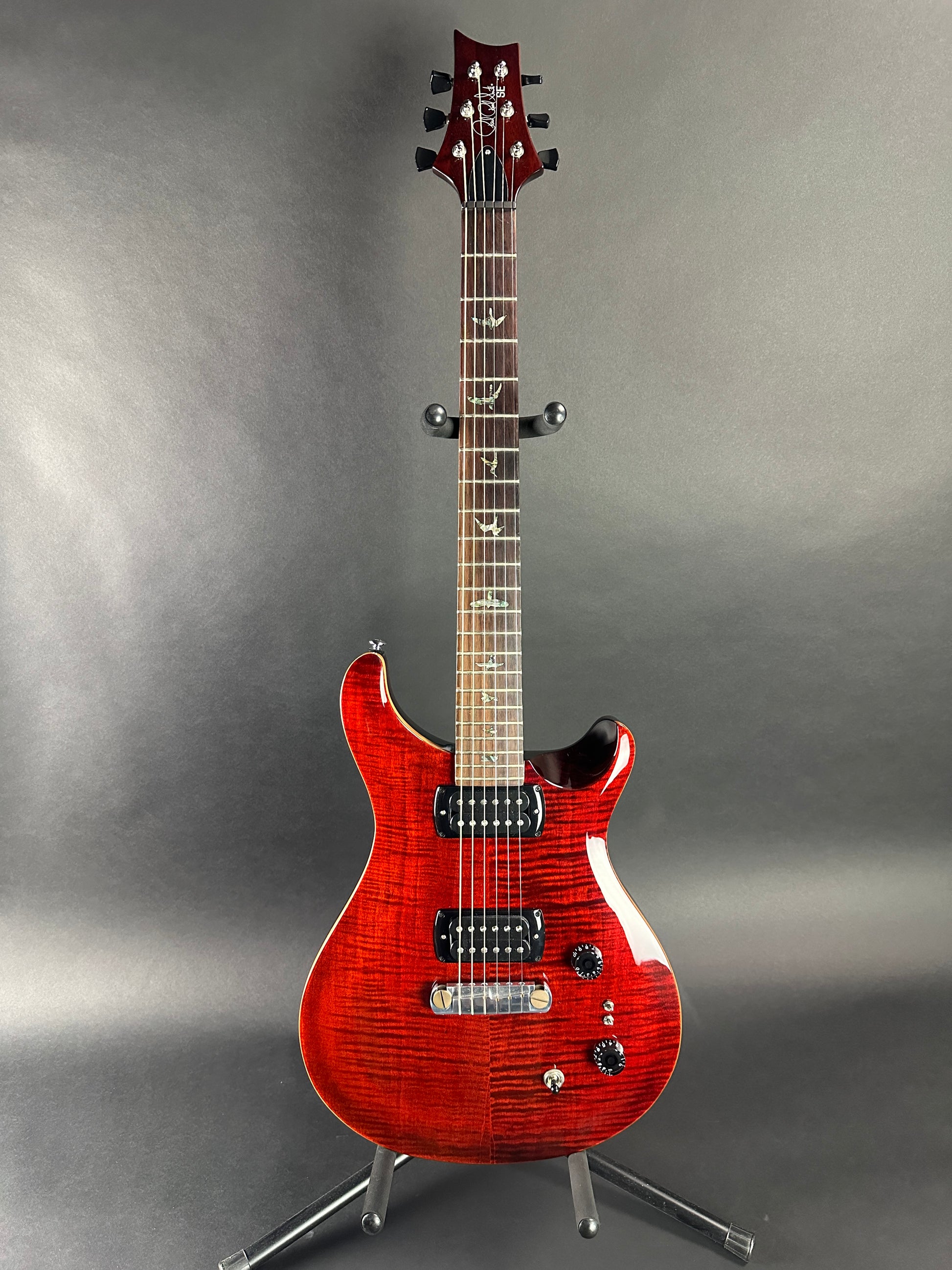 Full front of Used PRS SE Paul's Guitar Red.