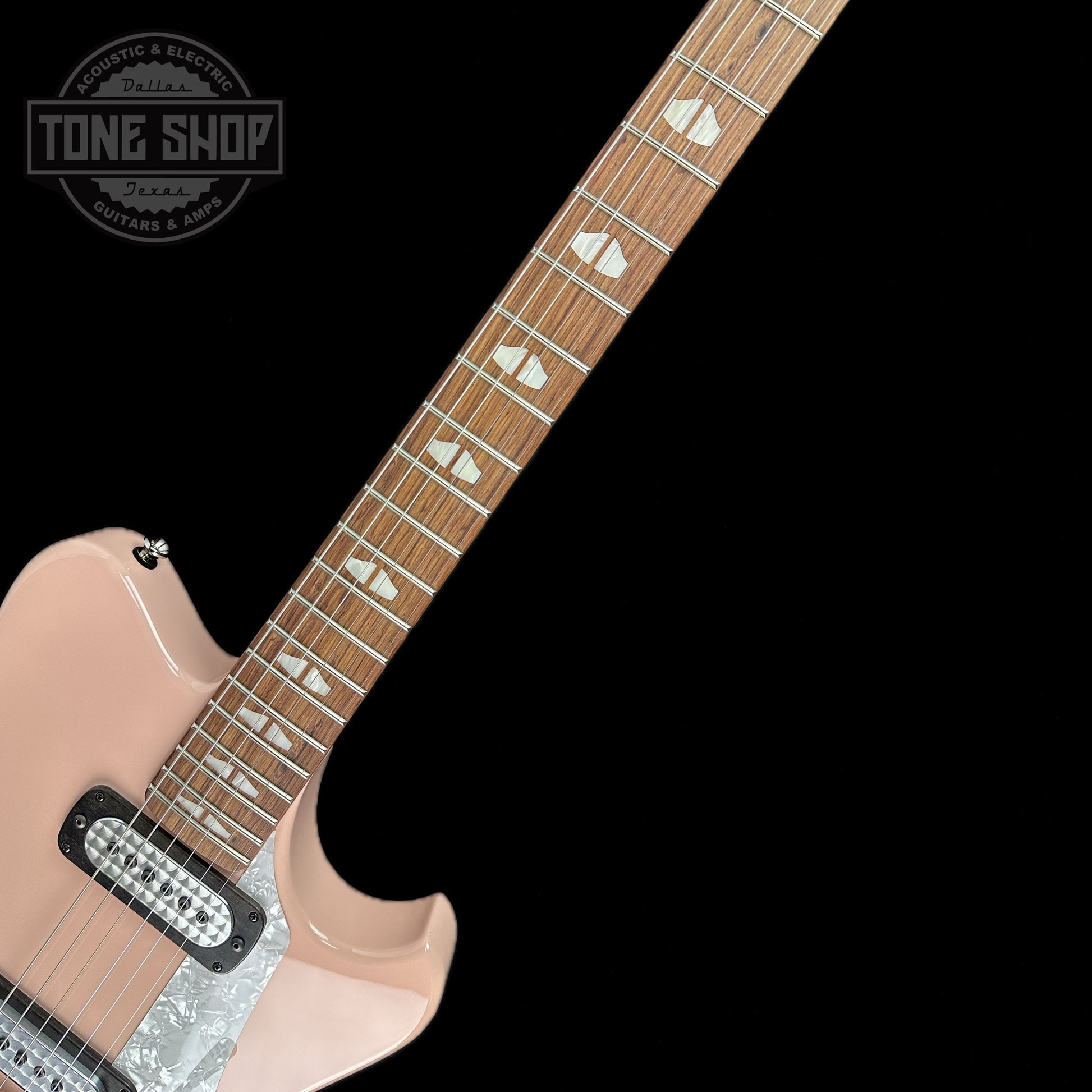 Fretboard of Powers Electric A-Type Cochon Pink FF42 Pearl Ebony Cool CamTail.