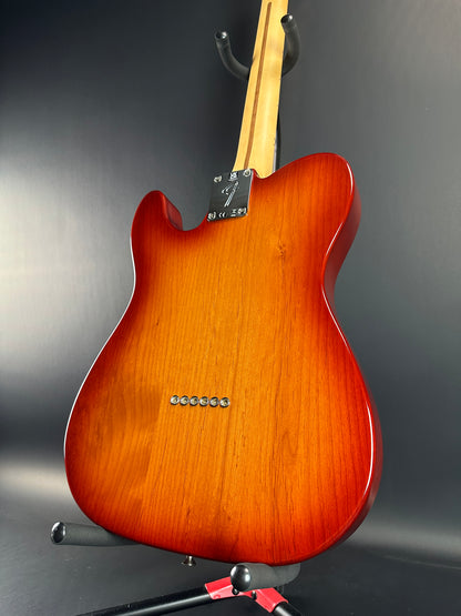 Back angle of Used Fender Player Telecaster Plus Top Sienna Burst.