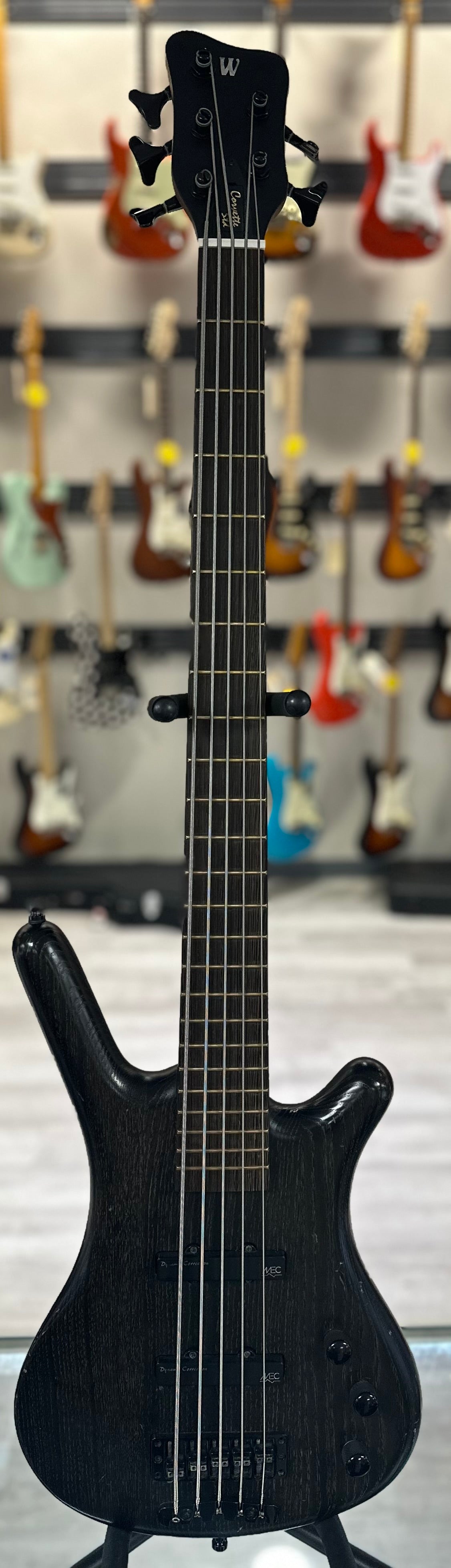 Full front of Used 2006 Warwick Corvette Standard Bass Nirvana Black TSS4529