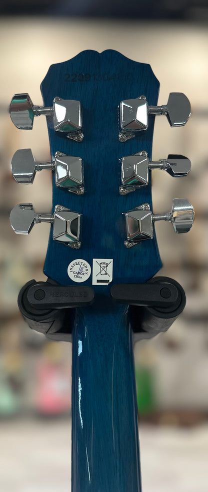 Back of headstock of Used Epiphone Les Paul Special II Blue Burst TSS4097