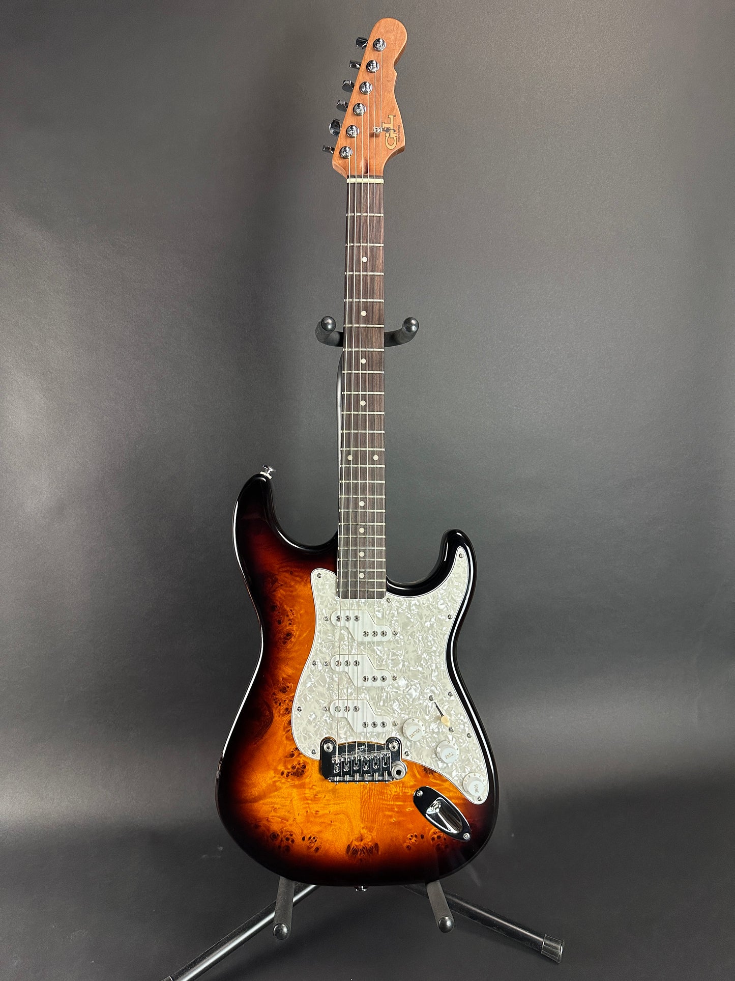 Full front of Used G&L Tribute Comanche Sunburst.