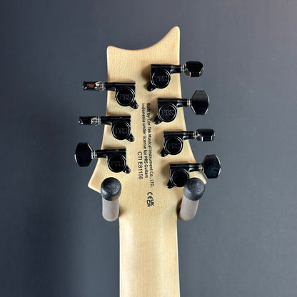 Back of headstock of Used PRS SE Mark Holcomb SVN Satin Walnut.