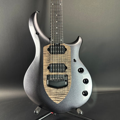 Front of Used Ernie Ball Musicman Majesty 6 John Petrucci Smoked Pearl.