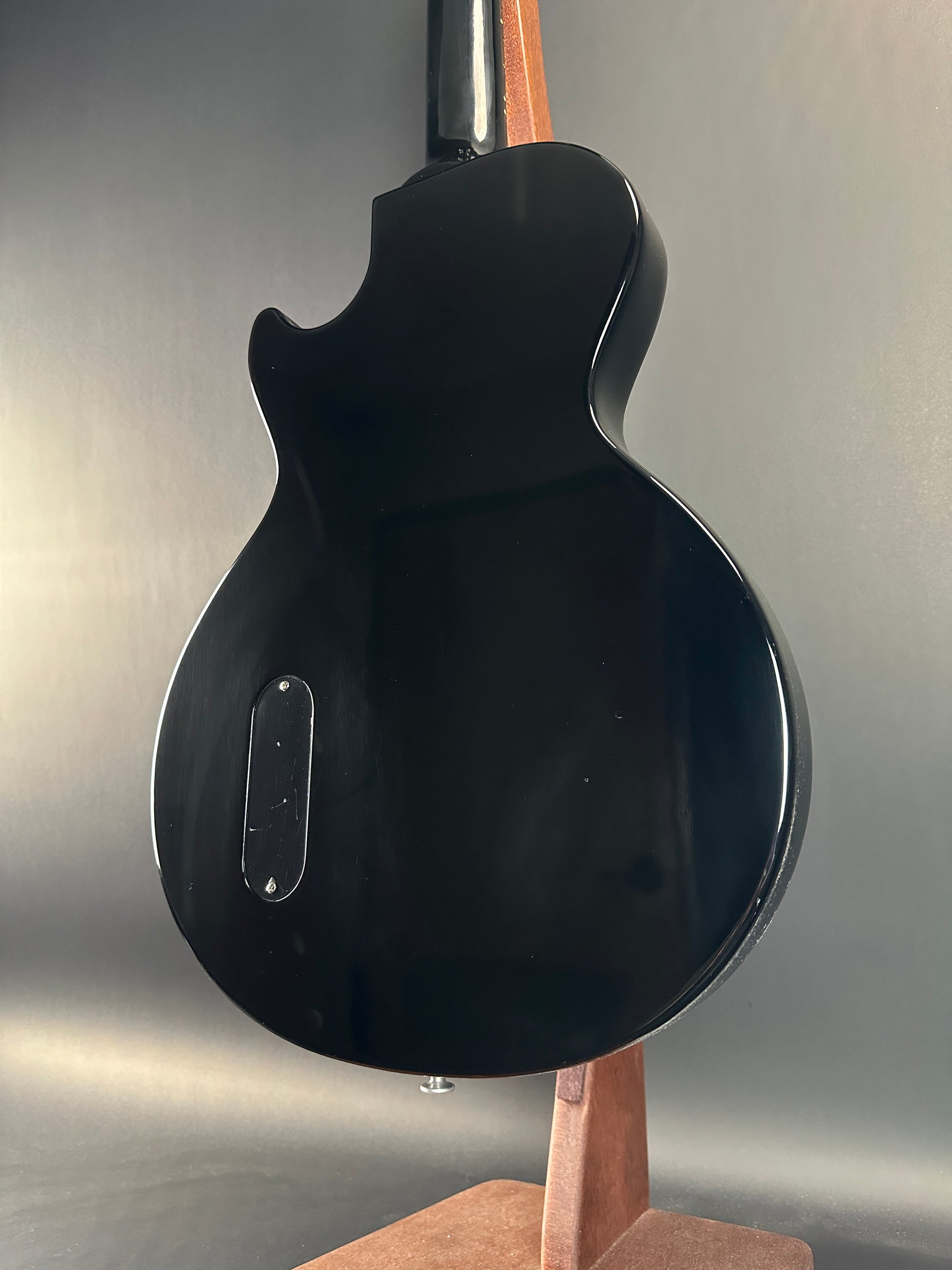 Back angle of Used Gibson Les Paul Junior Ebony.