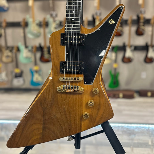 Front of Used 1979 Gibson Explorer E2 Natural w/case TSS4104