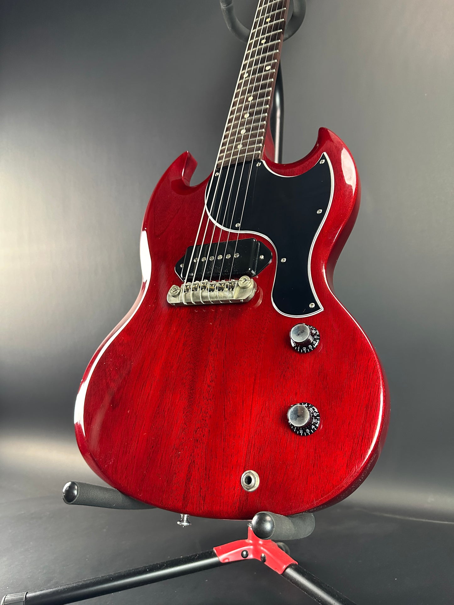 Front angle of Used Gibson SG Jr Cherry.