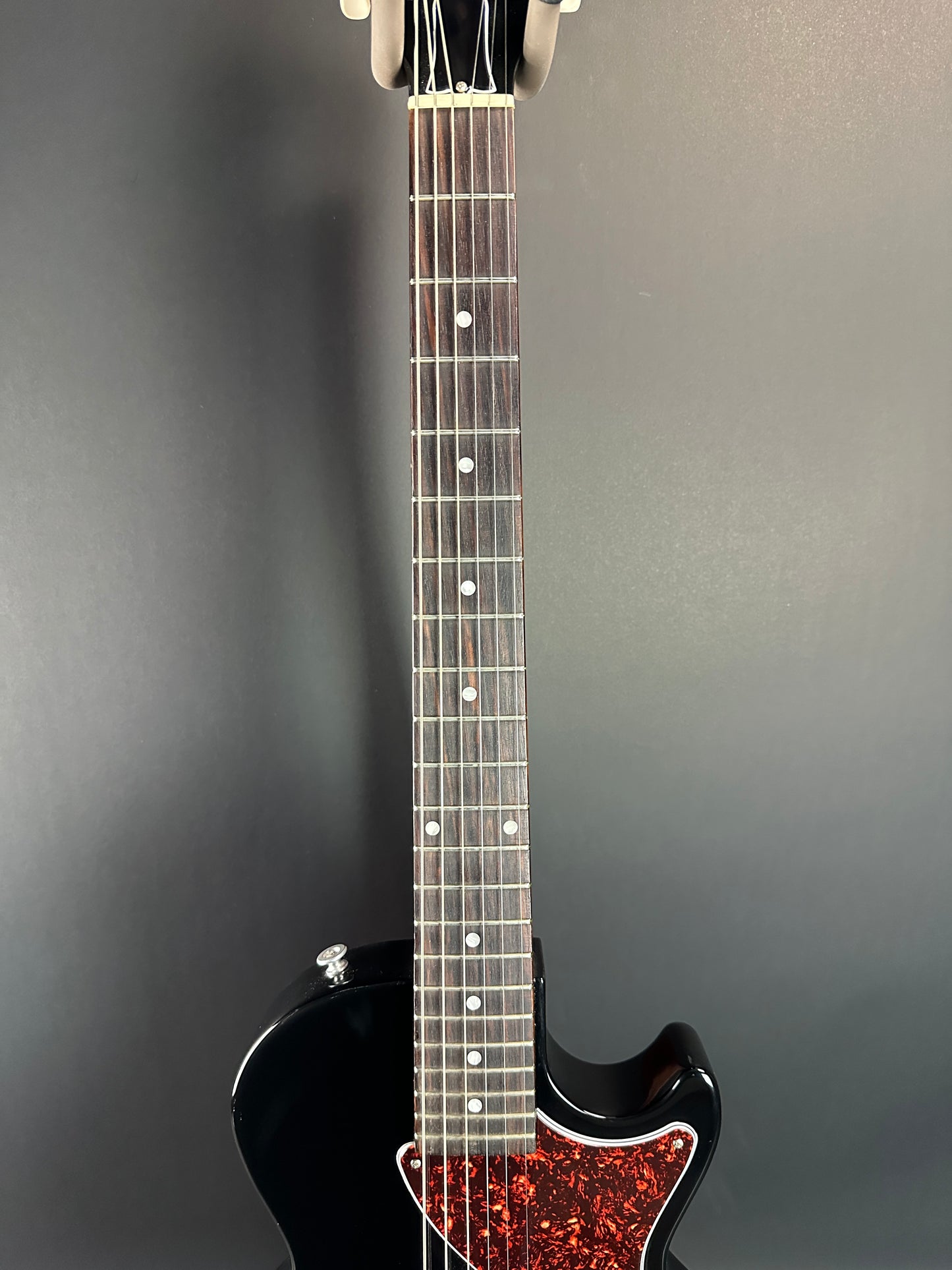 Fretboard of Used Gibson Les Paul Junior Ebony.